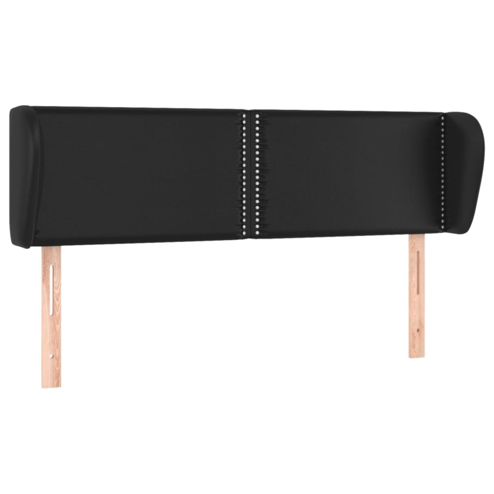 vidaXL Tăblie de pat cu aripioare negru 147x23x78/88cm piele ecologică