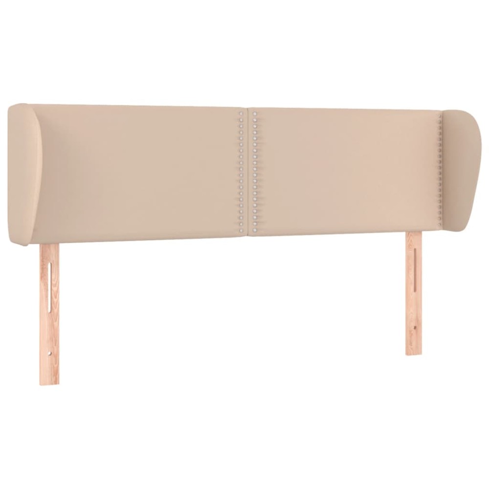 vidaXL Tăblie pat cu aripioare cappuccino 147x23x78/88cm piele eco