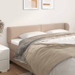 vidaXL Tăblie pat cu aripioare cappuccino 183x23x78/88 cm piele eco vidaXL Tăblie pat cu aripioare cappuccino 183x23x78/88 cm piele eco