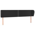 vidaXL Tăblie de pat cu aripioare negru 203x23x78/88cm piele ecologică