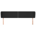 vidaXL Tăblie de pat cu aripioare negru 203x23x78/88cm piele ecologică