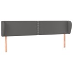 vidaXL Tăblie de pat cu aripioare gri 203x23x78/88 cm piele ecologică