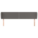 vidaXL Tăblie de pat cu aripioare gri 203x23x78/88 cm piele ecologică