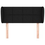 vidaXL Tăblie de pat cu aripioare negru 93x23x78/88 cm textil