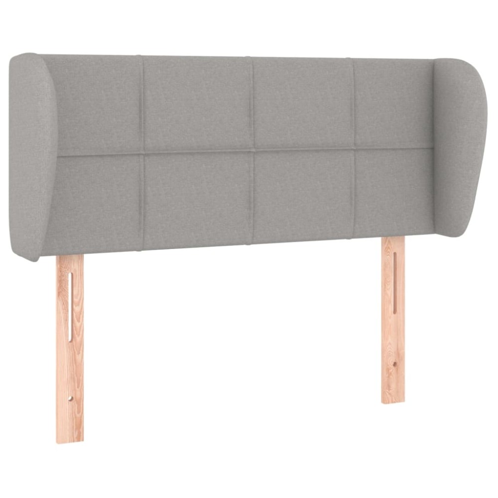 vidaXL Tăblie de pat cu aripioare gri deschis 103x23x78/88 cm textil