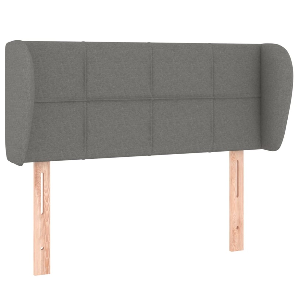 vidaXL Tăblie de pat cu aripioare gri închis 103x23x78/88 cm textil
