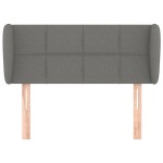 vidaXL Tăblie de pat cu aripioare gri închis 103x23x78/88 cm textil
