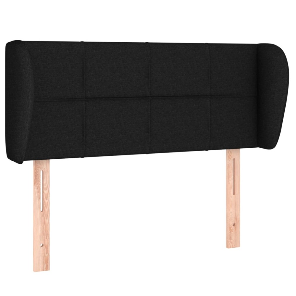 vidaXL Tăblie de pat cu aripioare negru 103x23x78/88 cm textil
