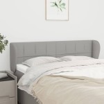 vidaXL Tăblie de pat cu aripioare gri deschis 147x23x78/88 cm textil vidaXL Tăblie de pat cu aripioare gri deschis 147x23x78/88 cm textil