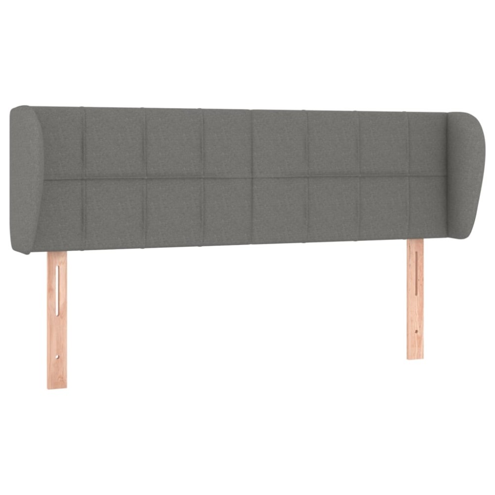 vidaXL Tăblie de pat cu aripioare gri închis 147x23x78/88 cm textil
