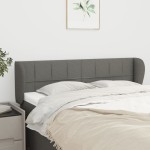 vidaXL Tăblie de pat cu aripioare gri închis 147x23x78/88 cm textil vidaXL Tăblie de pat cu aripioare gri închis 147x23x78/88 cm textil