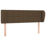 vidaXL Tăblie de pat cu aripioare maro închis 147x23x78/88 cm textil