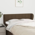 vidaXL Tăblie de pat cu aripioare maro închis 147x23x78/88 cm textil