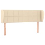 vidaXL Tăblie de pat cu aripioare crem 147x23x78/88 cm material textil vidaXL Tăblie de pat cu aripioare crem 147x23x78/88 cm material textil