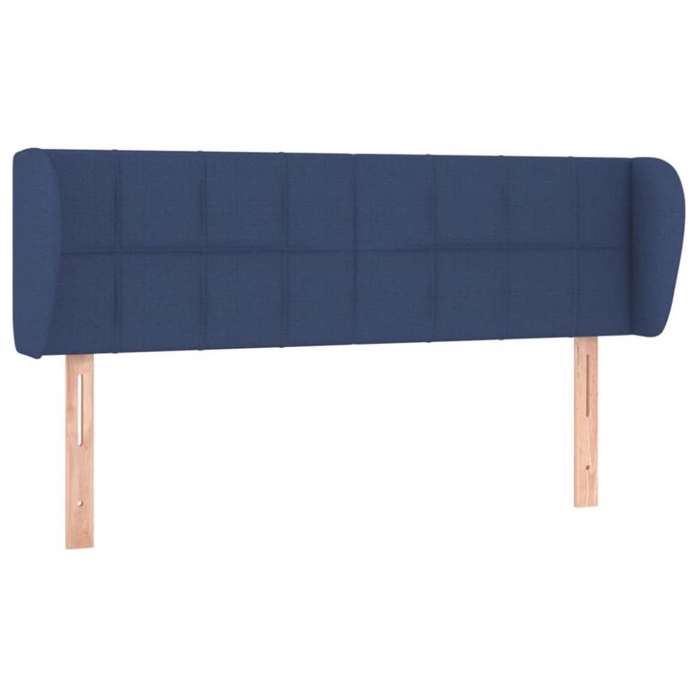 vidaXL Tăblie de pat cu aripioare, albastru, 147x23x78/88 cm textil