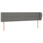 vidaXL Tăblie de pat cu aripioare gri închis 163x23x78/88 cm textil vidaXL Tăblie de pat cu aripioare gri închis 163x23x78/88 cm textil