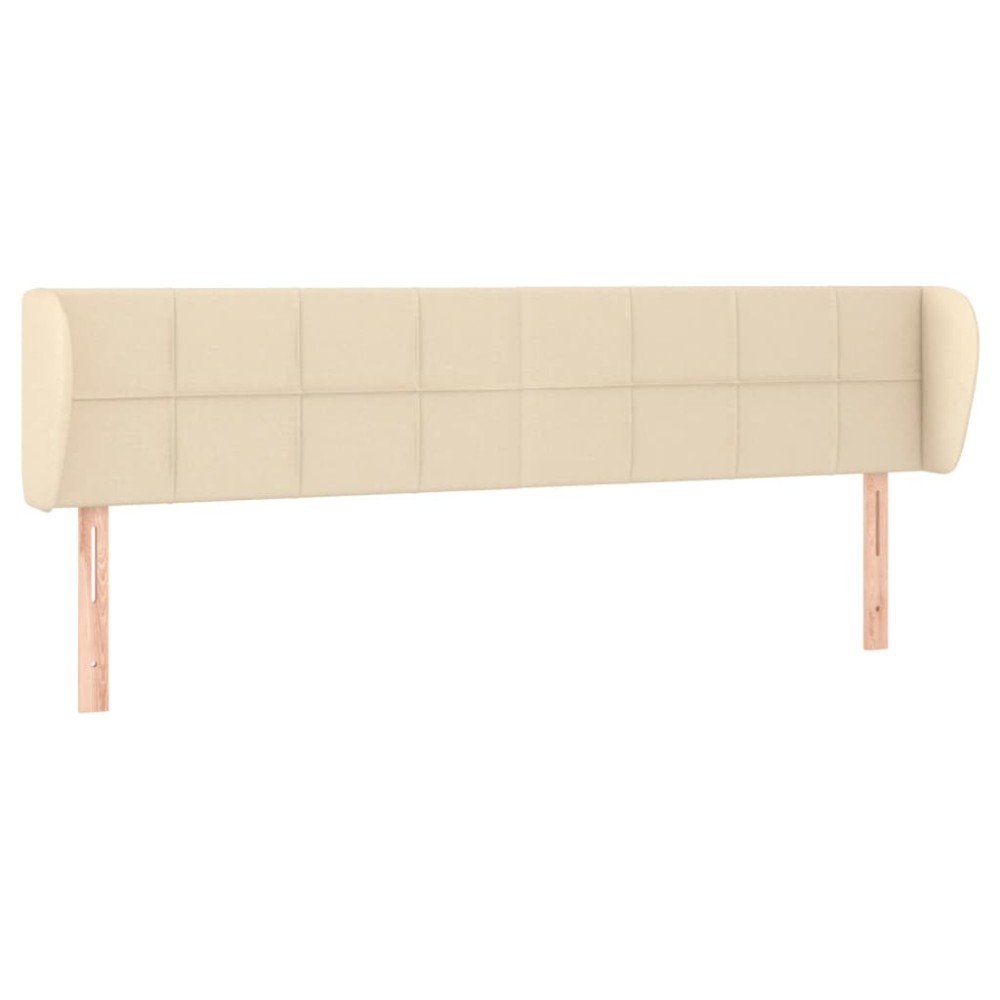 vidaXL Tăblie de pat cu aripioare crem 163x23x78/88 cm material textil