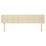 vidaXL Tăblie de pat cu aripioare crem 163x23x78/88 cm material textil vidaXL Tăblie de pat cu aripioare crem 163x23x78/88 cm material textil