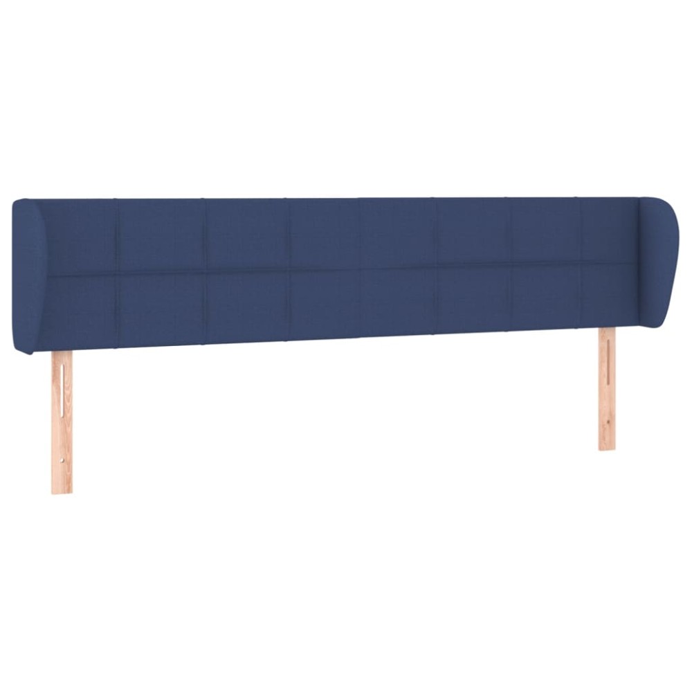 vidaXL Tăblie de pat cu aripioare, albastru, 163x23x78/88 cm textil