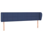 vidaXL Tăblie de pat cu aripioare, albastru, 163x23x78/88 cm textil