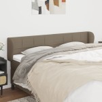 vidaXL Tăblie de pat cu aripioare gri taupe 183x23x78/88 cm textil