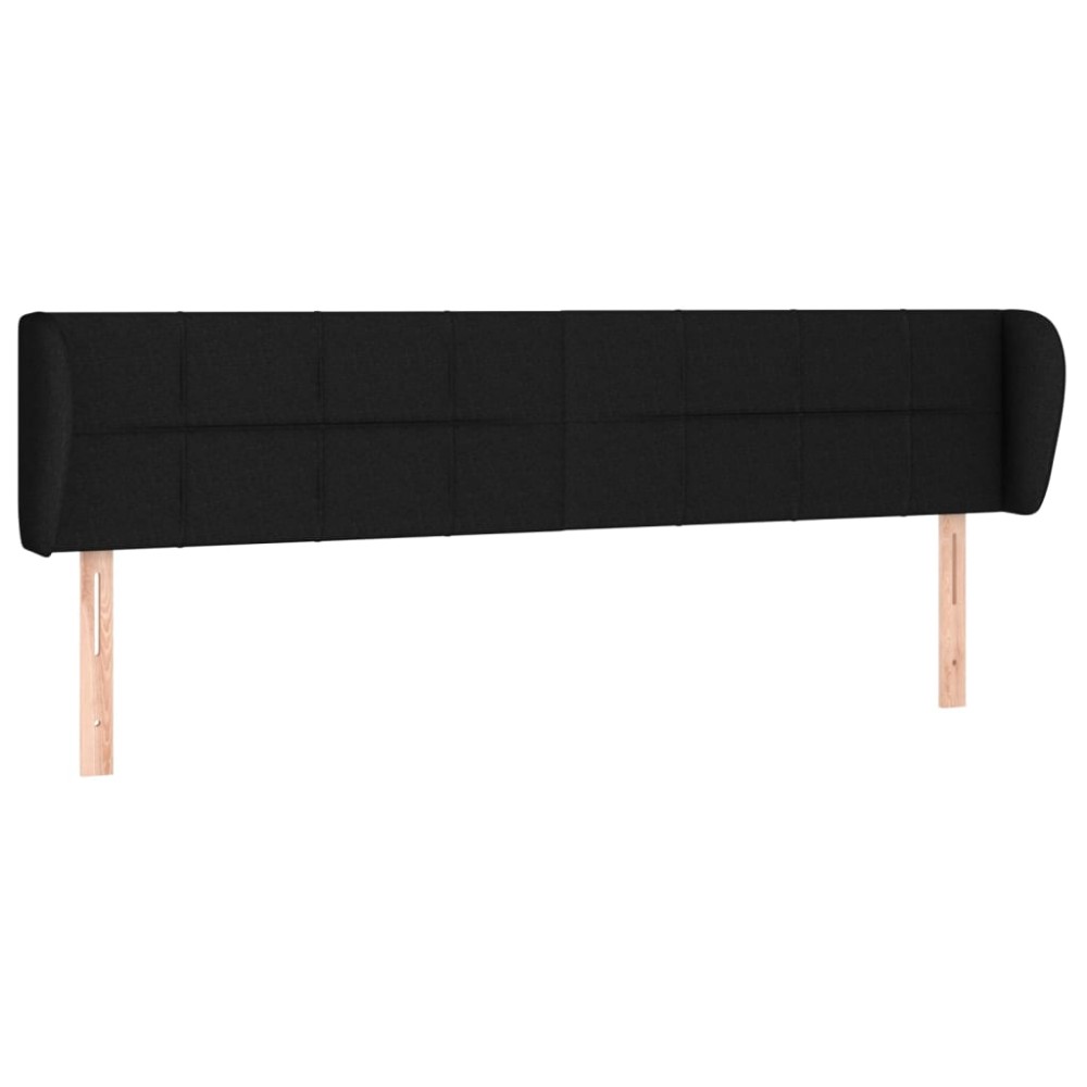 vidaXL Tăblie de pat cu aripioare negru 203x23x78/88 cm textil
