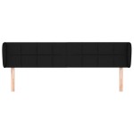 vidaXL Tăblie de pat cu aripioare negru 203x23x78/88 cm textil vidaXL Tăblie de pat cu aripioare negru 203x23x78/88 cm textil