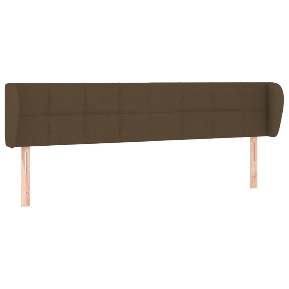 vidaXL Tăblie de pat cu aripioare maro închis 203x23x78/88 cm textil