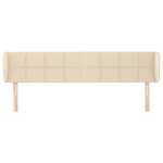 vidaXL Tăblie de pat cu aripioare crem 203x23x78/88 cm textil vidaXL Tăblie de pat cu aripioare crem 203x23x78/88 cm textil