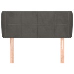 vidaXL Tăblie de pat cu aripioare gri închis 83x23x78/88 cm catifea