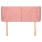 vidaXL Tăblie de pat cu aripioare roz 83x23x78/88 cm catifea