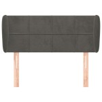 vidaXL Tăblie de pat cu aripioare gri închis 93x23x78/88 cm catifea