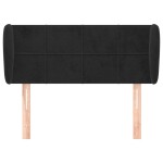vidaXL Tăblie de pat cu aripioare negru 93x23x78/88 cm catifea