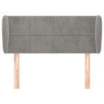 vidaXL Tăblie de pat cu aripioare gri deschis 103x23x78/88 cm catifea vidaXL Tăblie de pat cu aripioare gri deschis 103x23x78/88 cm catifea