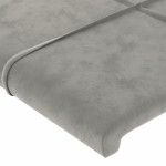 vidaXL Tăblie de pat cu aripioare gri deschis 103x23x78/88 cm catifea vidaXL Tăblie de pat cu aripioare gri deschis 103x23x78/88 cm catifea
