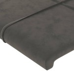 vidaXL Tăblie de pat cu aripioare gri închis 103x23x78/88 cm catifea