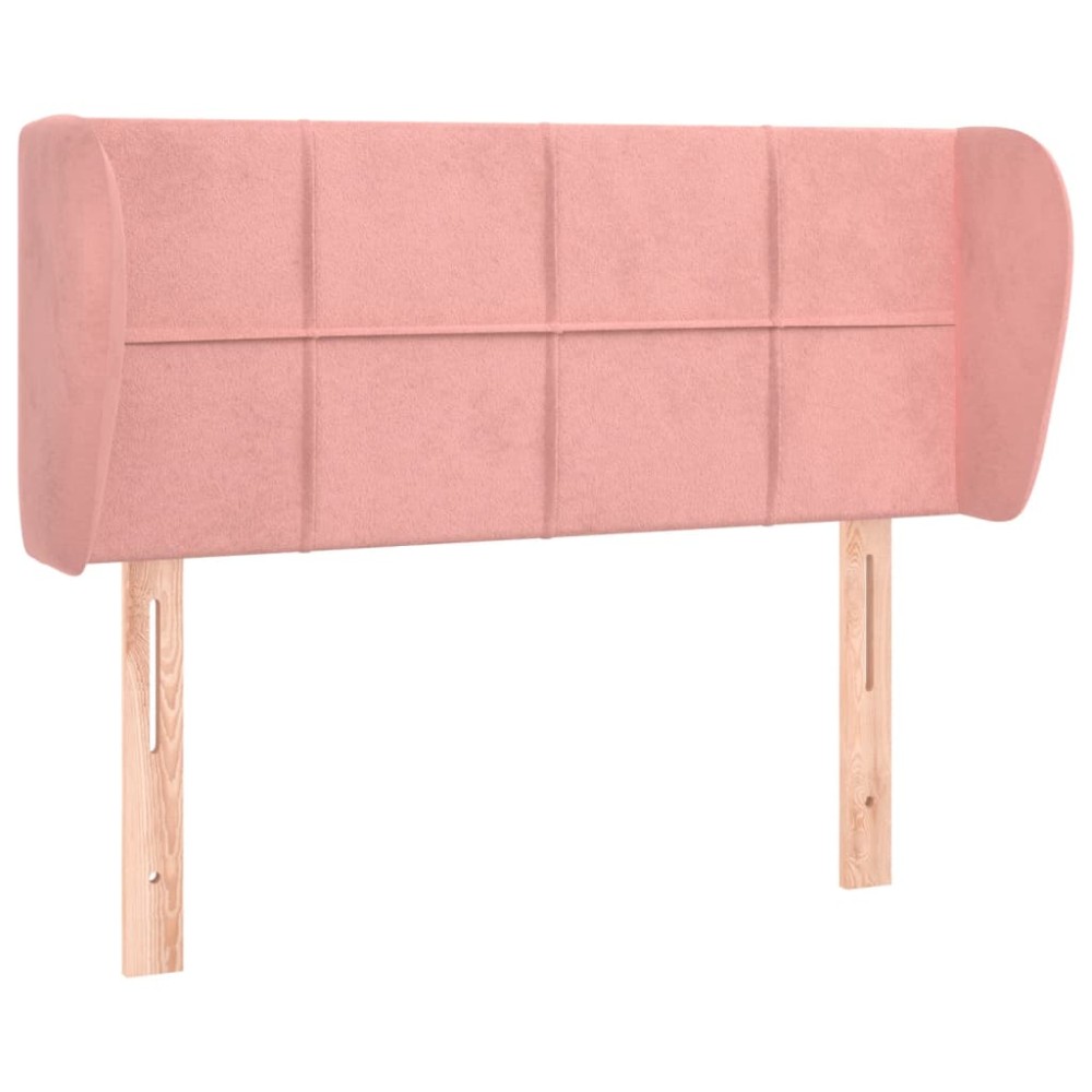 vidaXL Tăblie de pat cu aripioare roz 103x23x78/88 cm catifea