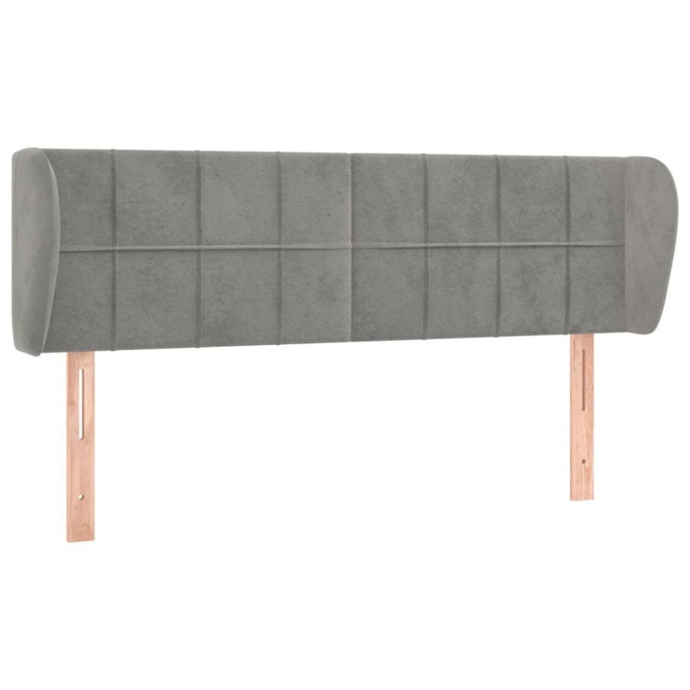 vidaXL Tăblie de pat cu aripioare gri deschis 147x23x78/88 cm catifea