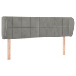 vidaXL Tăblie de pat cu aripioare gri deschis 147x23x78/88 cm catifea vidaXL Tăblie de pat cu aripioare gri deschis 147x23x78/88 cm catifea
