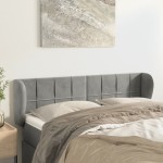 vidaXL Tăblie de pat cu aripioare gri deschis 147x23x78/88 cm catifea vidaXL Tăblie de pat cu aripioare gri deschis 147x23x78/88 cm catifea