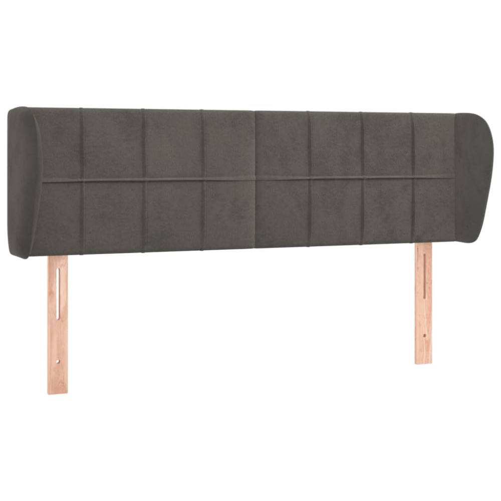 vidaXL Tăblie de pat cu aripioare gri închis 147x23x78/88 cm catifea