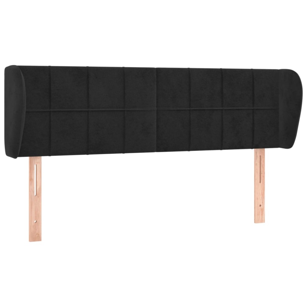vidaXL Tăblie de pat cu aripioare negru 147x23x78/88 cm catifea