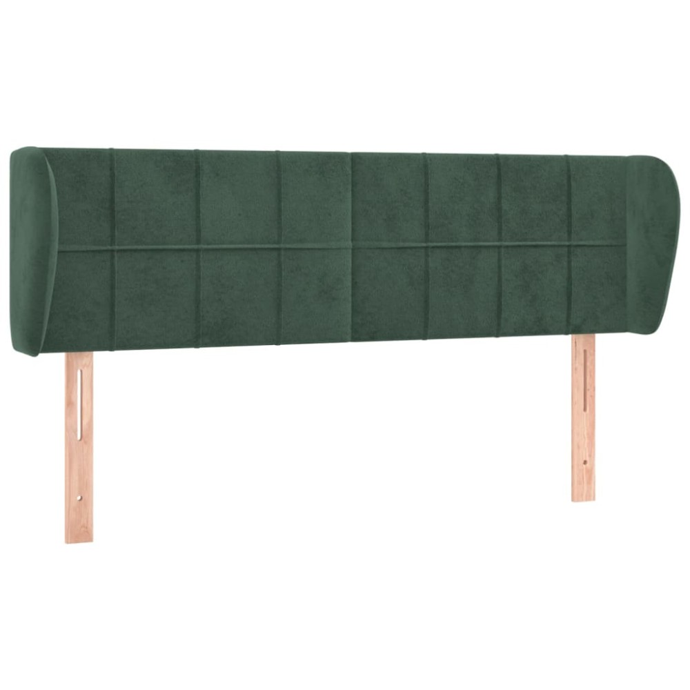 vidaXL Tăblie de pat cu aripioare verde închis 147x23x78/88 cm catifea