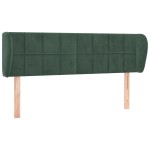 vidaXL Tăblie de pat cu aripioare verde închis 147x23x78/88 cm catifea