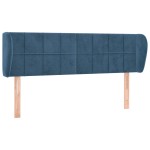 vidaXL Tăblie pat cu aripioare albastru închis 147x23x78/88 cm catifea