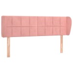 vidaXL Tăblie de pat cu aripioare roz 147x23x78/88 cm catifea