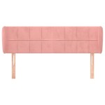 vidaXL Tăblie de pat cu aripioare roz 147x23x78/88 cm catifea