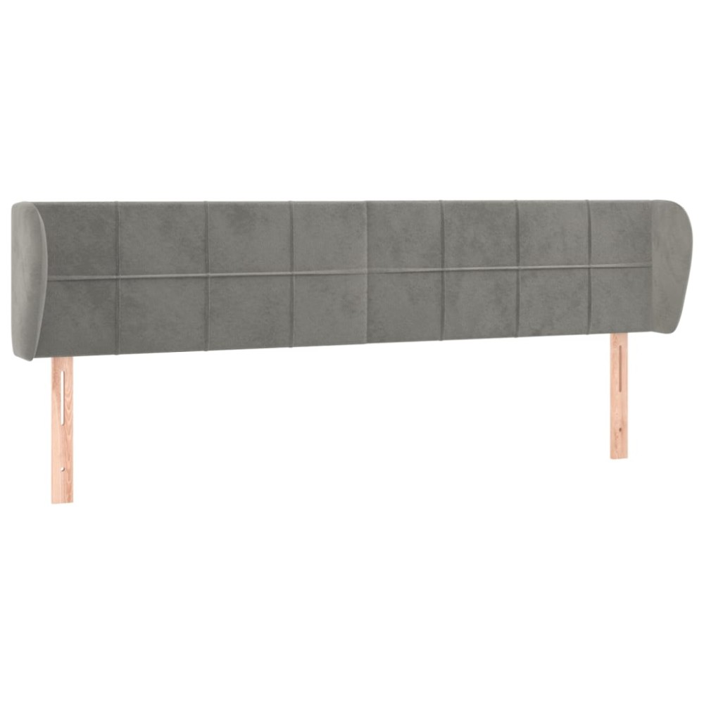 vidaXL Tăblie de pat cu aripioare gri deschis 163x23x78/88 cm catifea