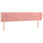 vidaXL Tăblie de pat cu aripioare roz 163x23x78/88 cm catifea