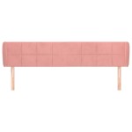 vidaXL Tăblie de pat cu aripioare roz 163x23x78/88 cm catifea